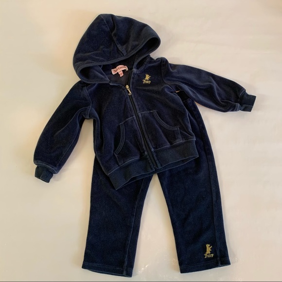 Juicy Couture Other - Juicy Couture Baby Velour Zip Up Tracksuit Set